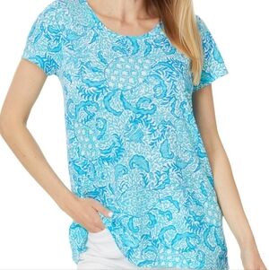NWT Lilly Pulitzer Etta Scoop Neck Top Resort White Goombay Grooves Size Small